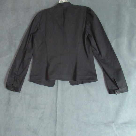 Kenneth Cole Jacket Womens Size 4 Black Pleated Military Fashion Blazer Modern - Picture 2 of 6